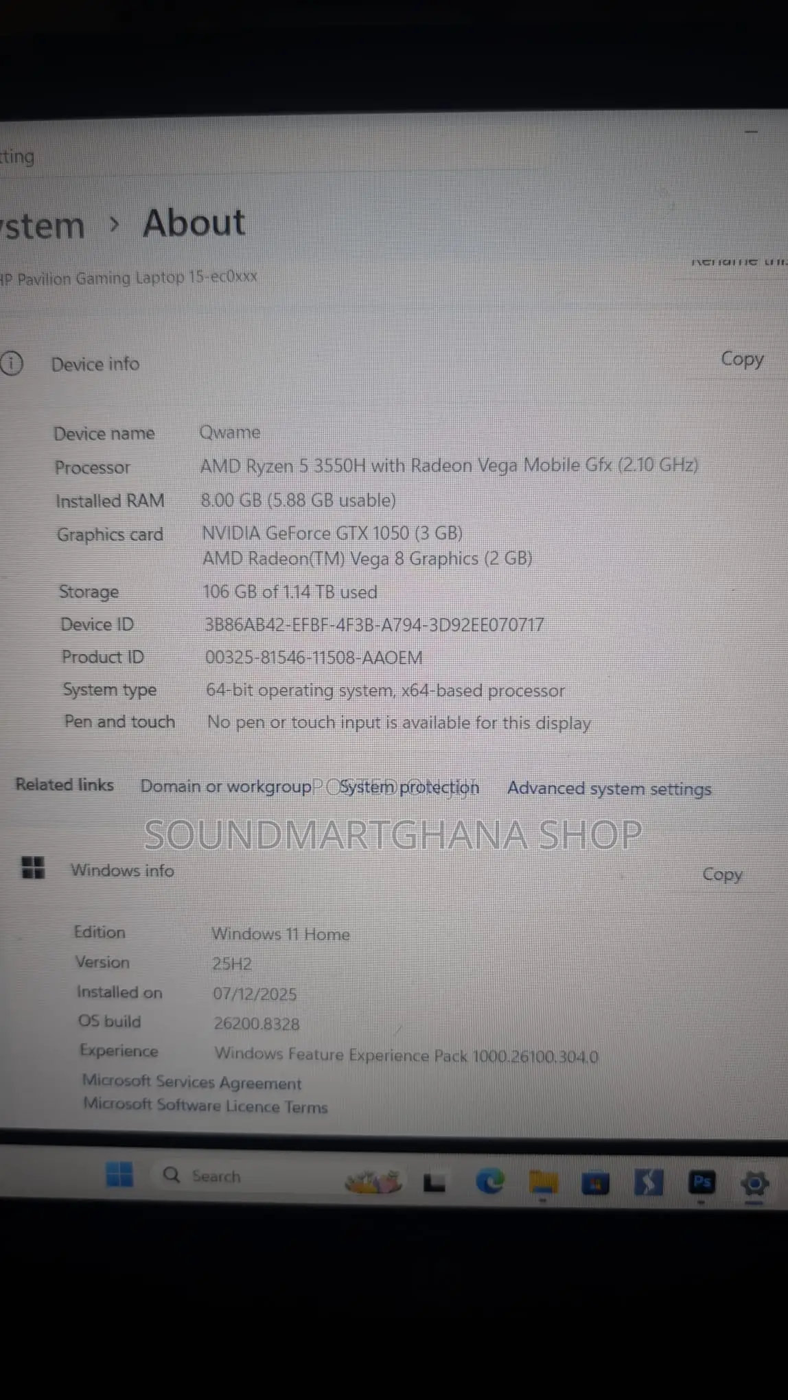 Laptop HP Pavilion 15 8GB AMD Ryzen SSD 1T