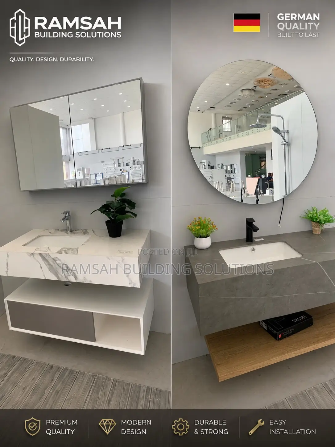 Modern Floating Bathroom Vanity With Mirror