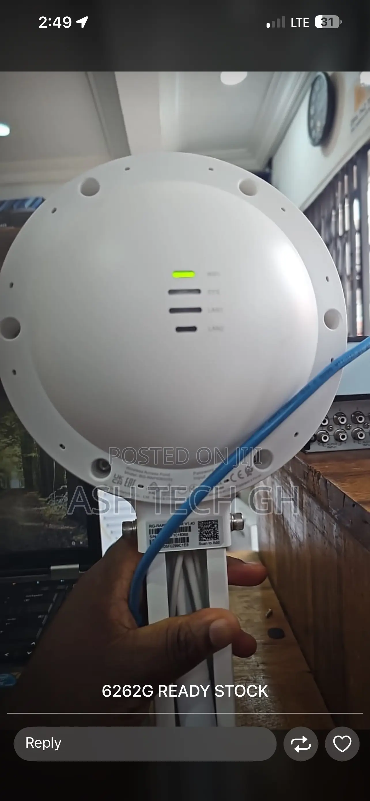 Rg-Rap6262(G) Reyee Wi-Fi 6 Outdoor Omni-Directional Access Point