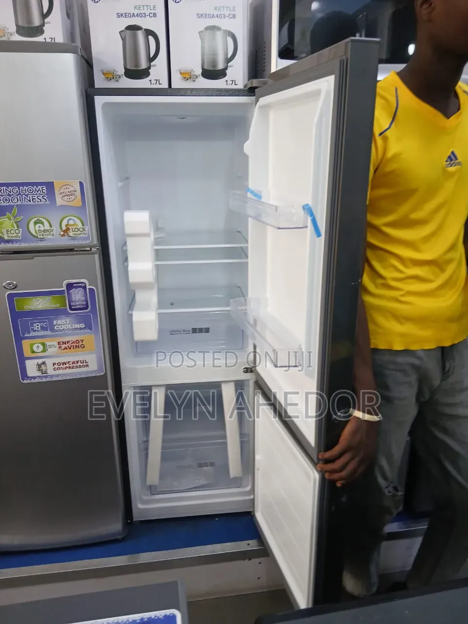 Dark Gray Colour Sigma Bottom Freezer 163l Double Door Fridge for Sale