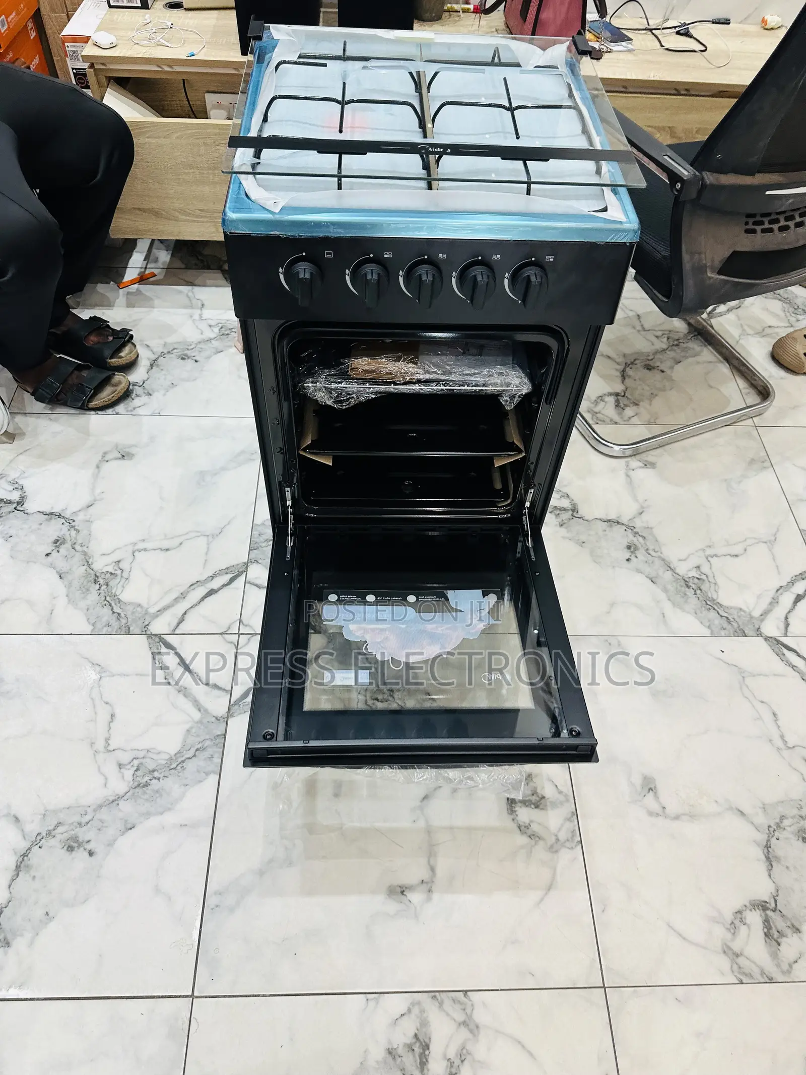 Less Expensive Midea Black 4b 50/50 Gas Cooker Oven Grill