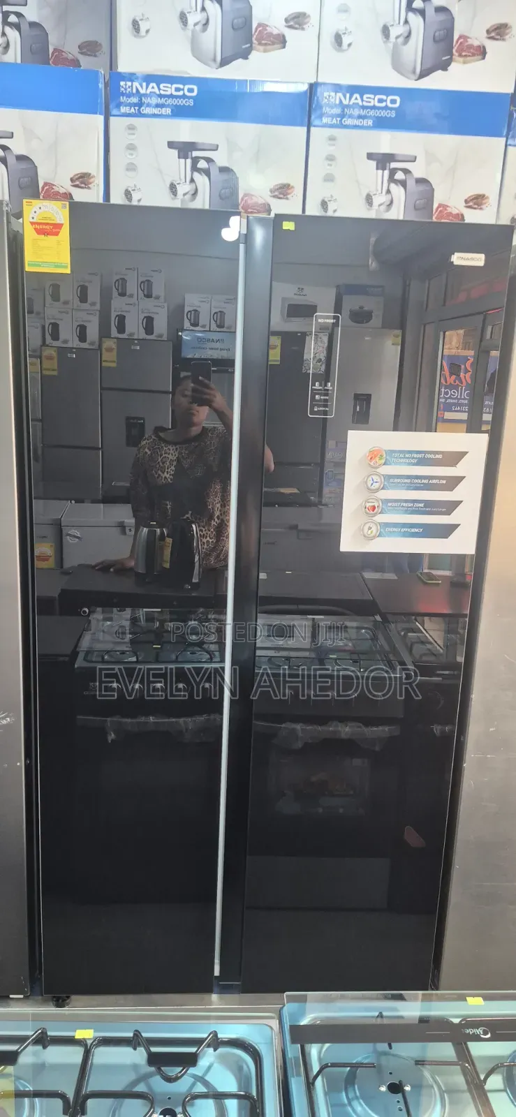 Nasco Mirror Fridge 521l With 3 Stars Side by Side Fridge
