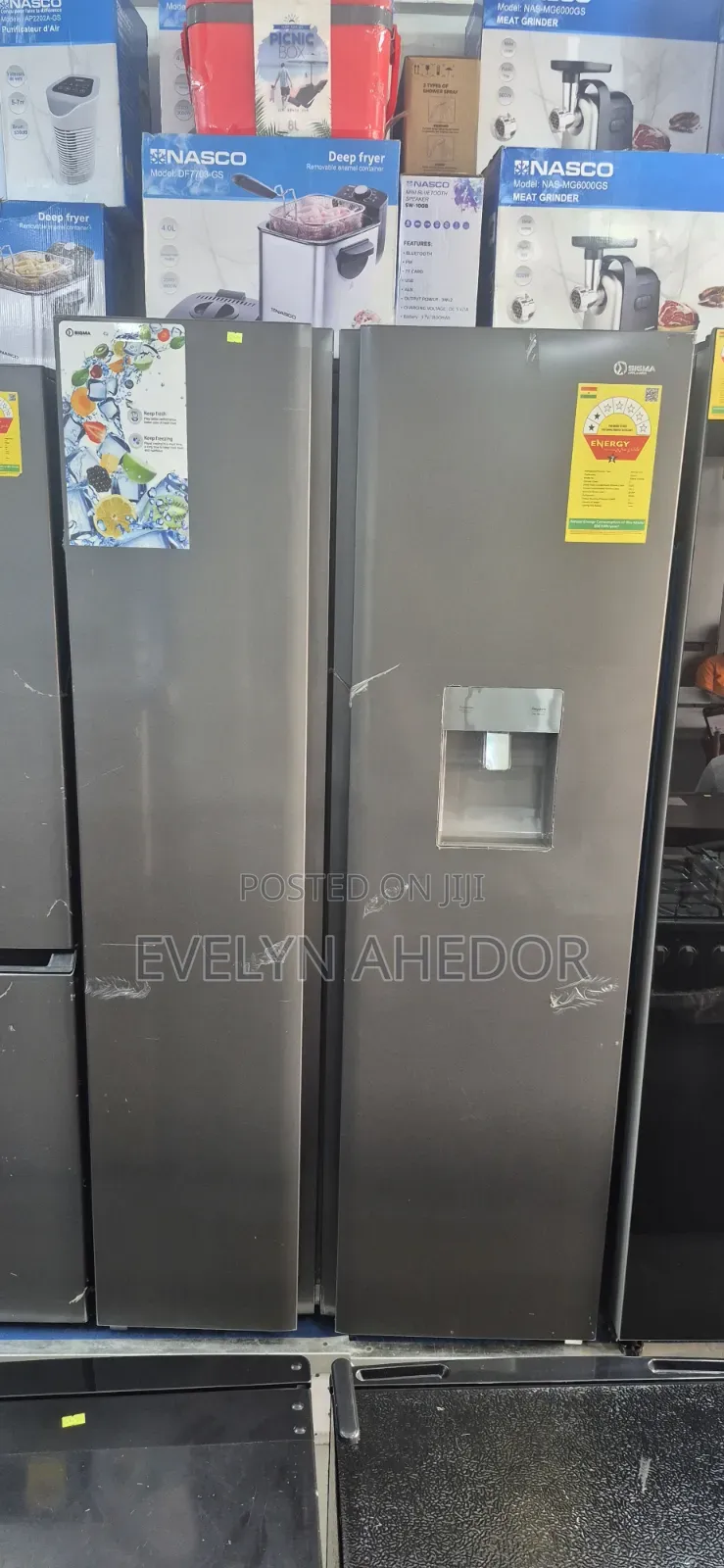 Sigma Silver Colour Side by Side 521l Fridge Available for Sale