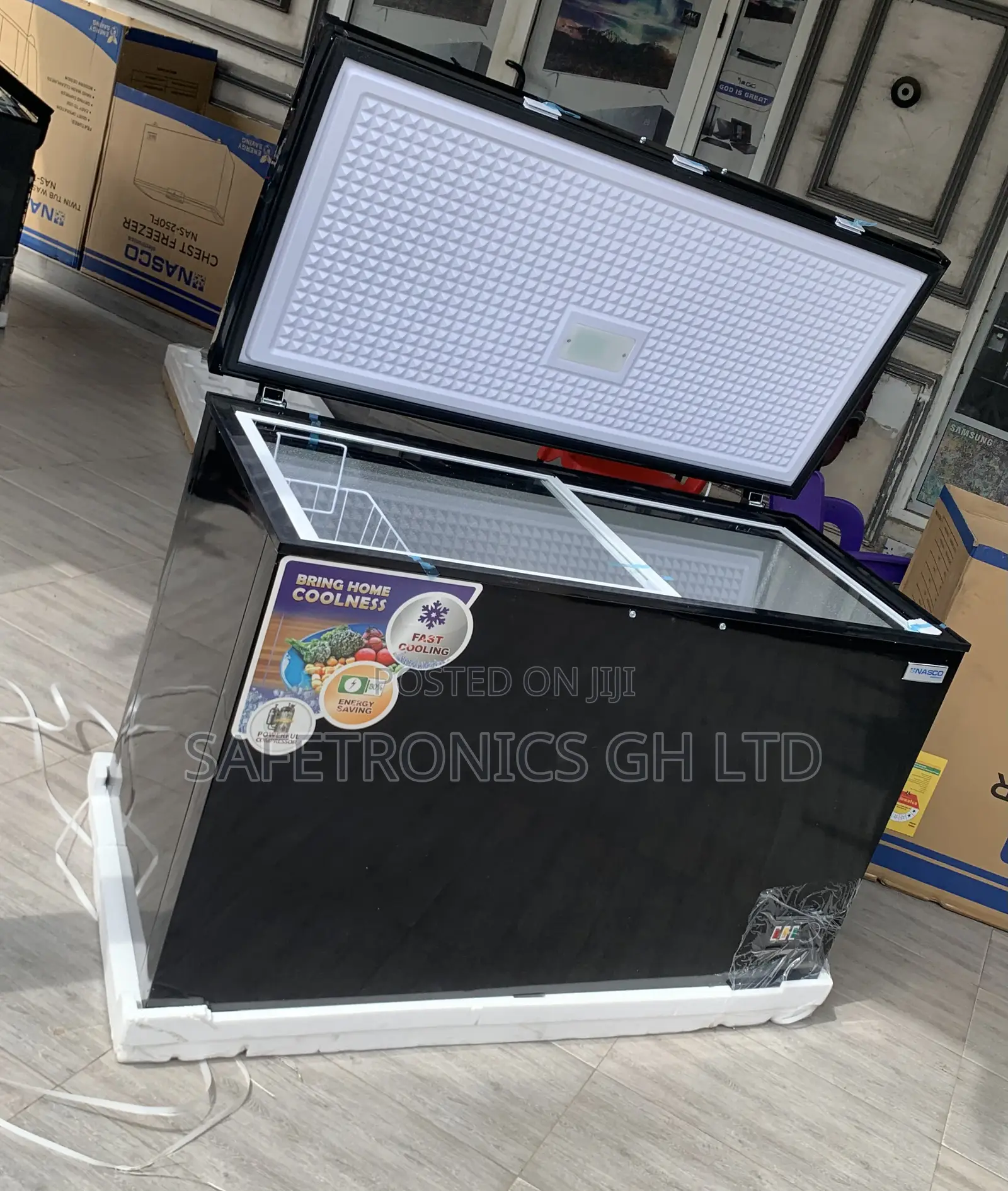 Lastest New Nasco 400 LTRS Chest Freezer – Black (Nas-475fl-B)