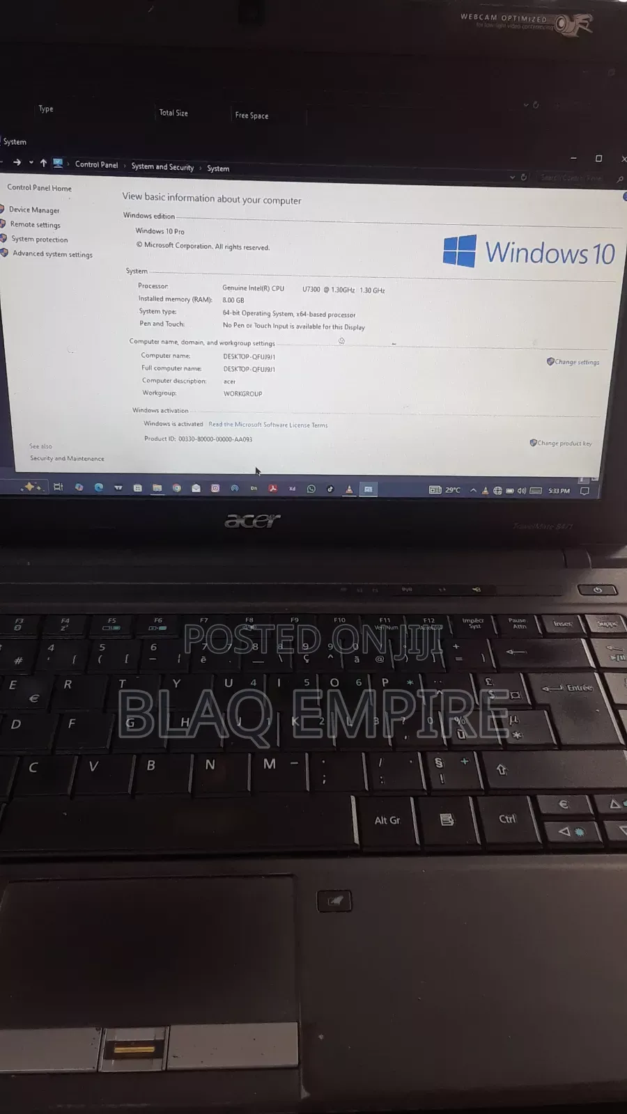 Laptop Acer TravelMate 8471 8GB Intel SSD 128GB