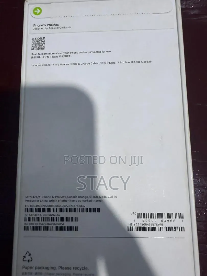 New Apple iPhone 17 Pro Max 1 TB White