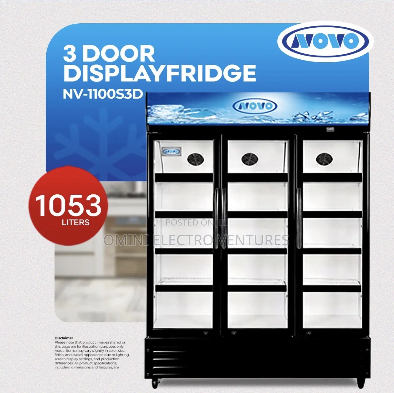 Brand New Novo 3 Doors Display Frigde