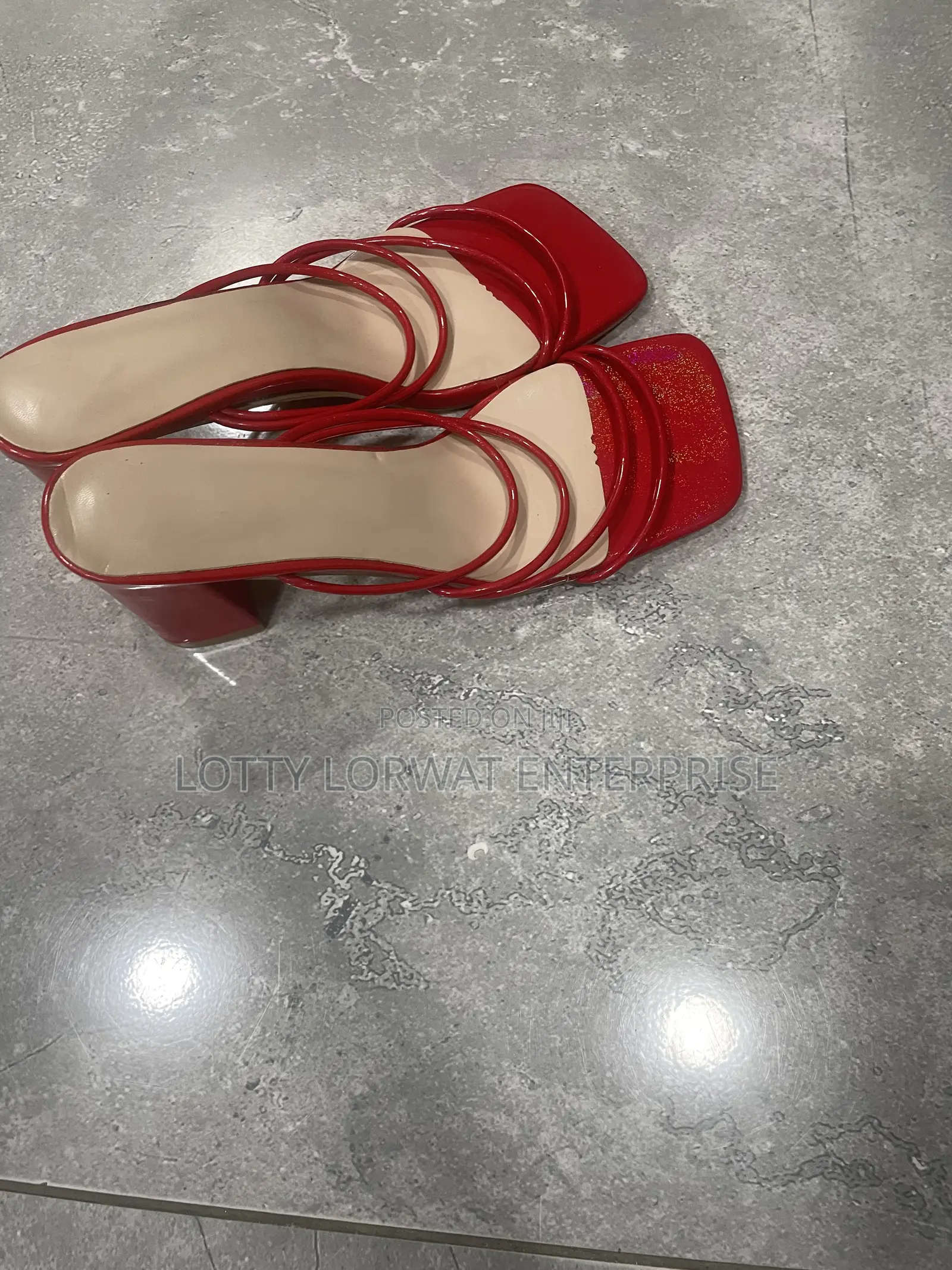Red Block Heel
