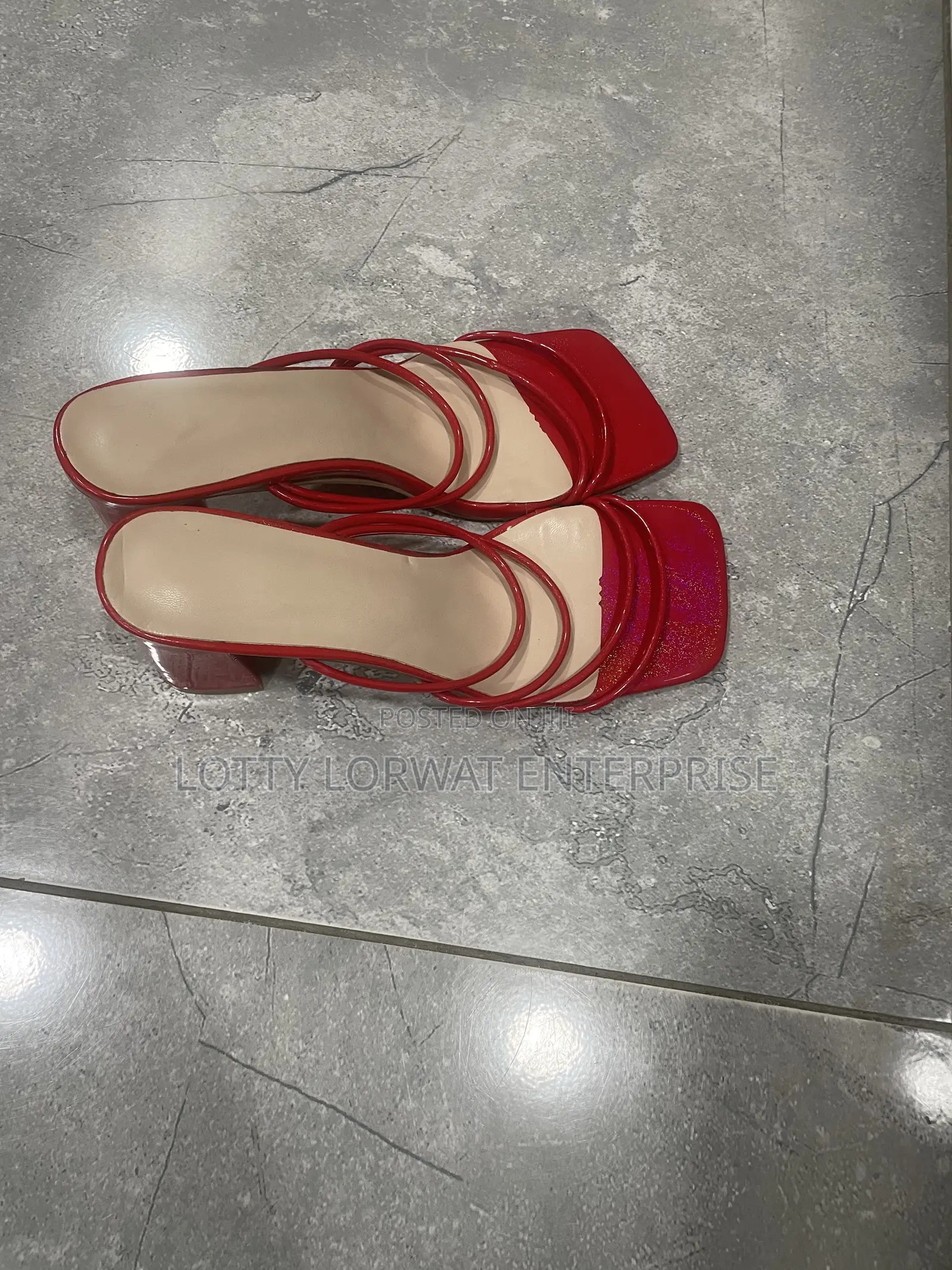 Red Block Heel
