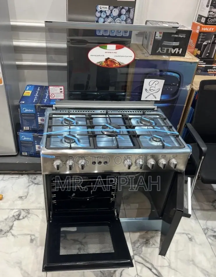 Classic Mediatech 60x90cm Glass Lid 5 Gas Cooker(Gray) 
