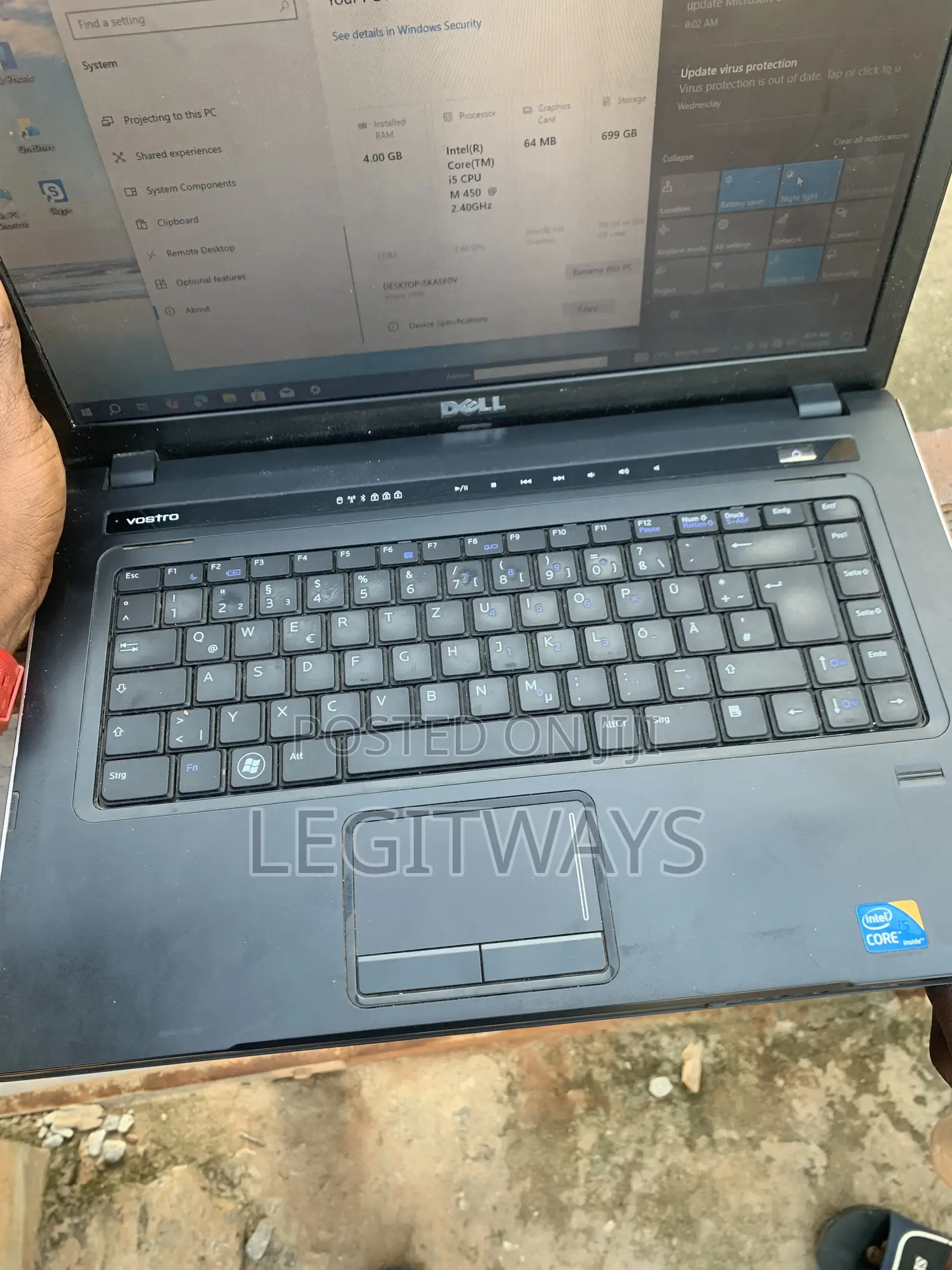 Laptop Dell 4GB Intel Core i5 HDD 640GB