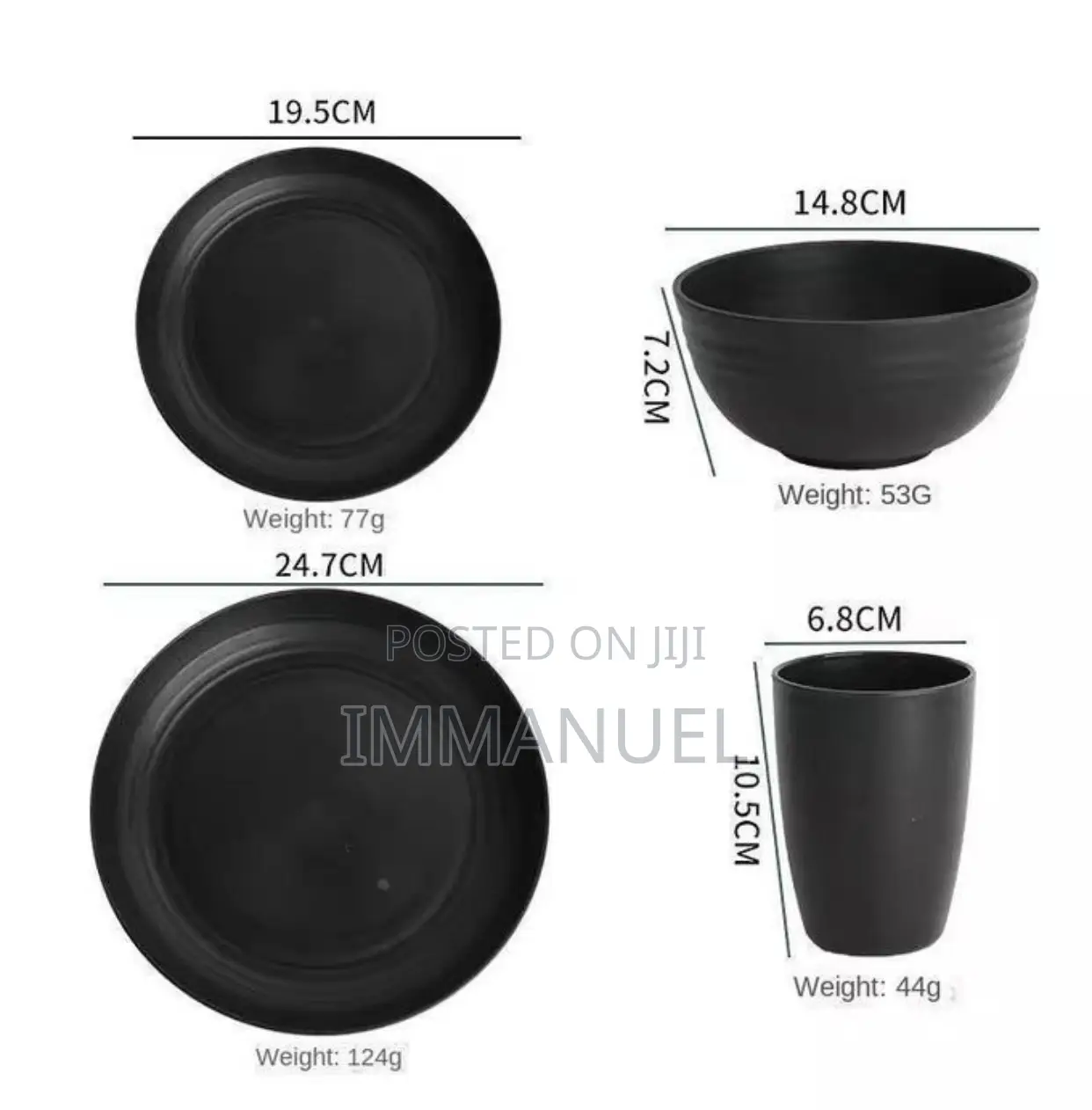 Quality 32 Pieces Unbreakable Plastic Wheat Stew Dinnerware Set