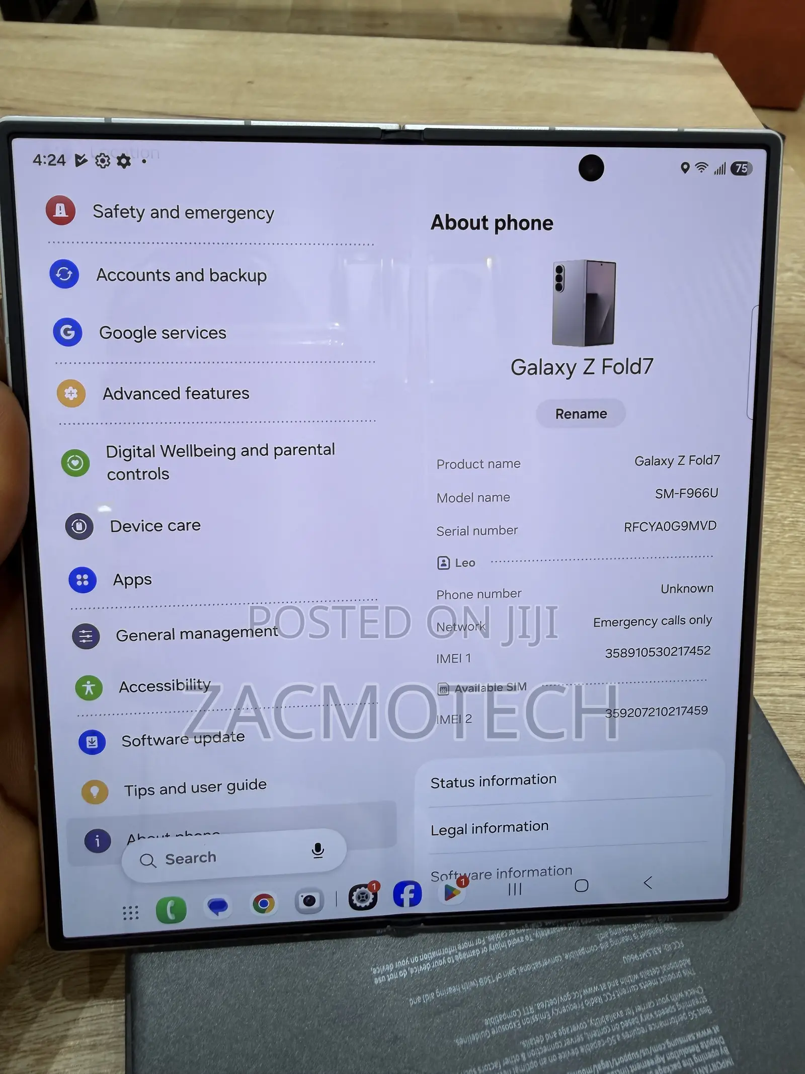 Samsung Galaxy Z Fold7 256 GB Silver
