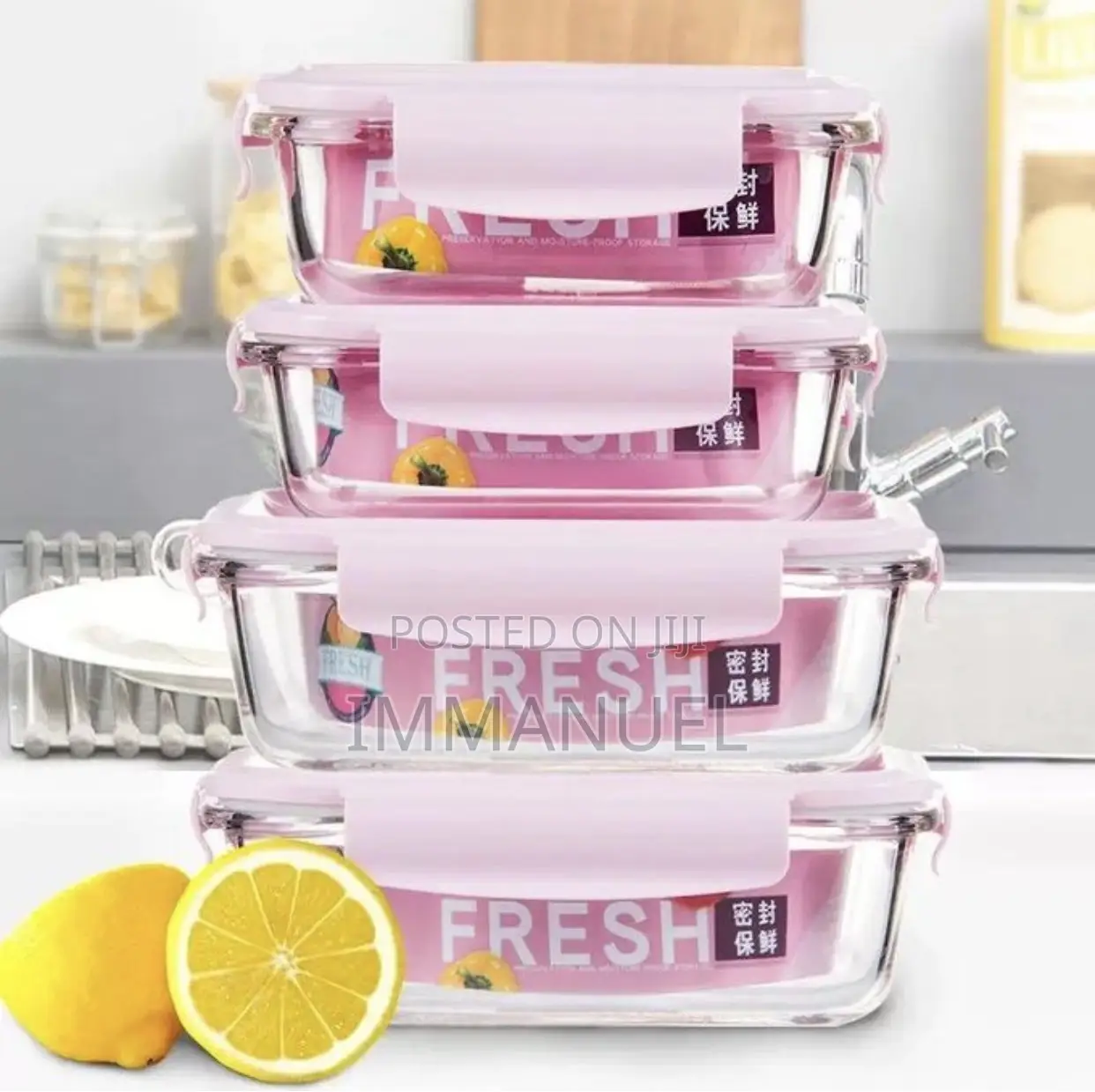 4-in-1 Thick Borosilicate Rectangular Glass Storage Box Set