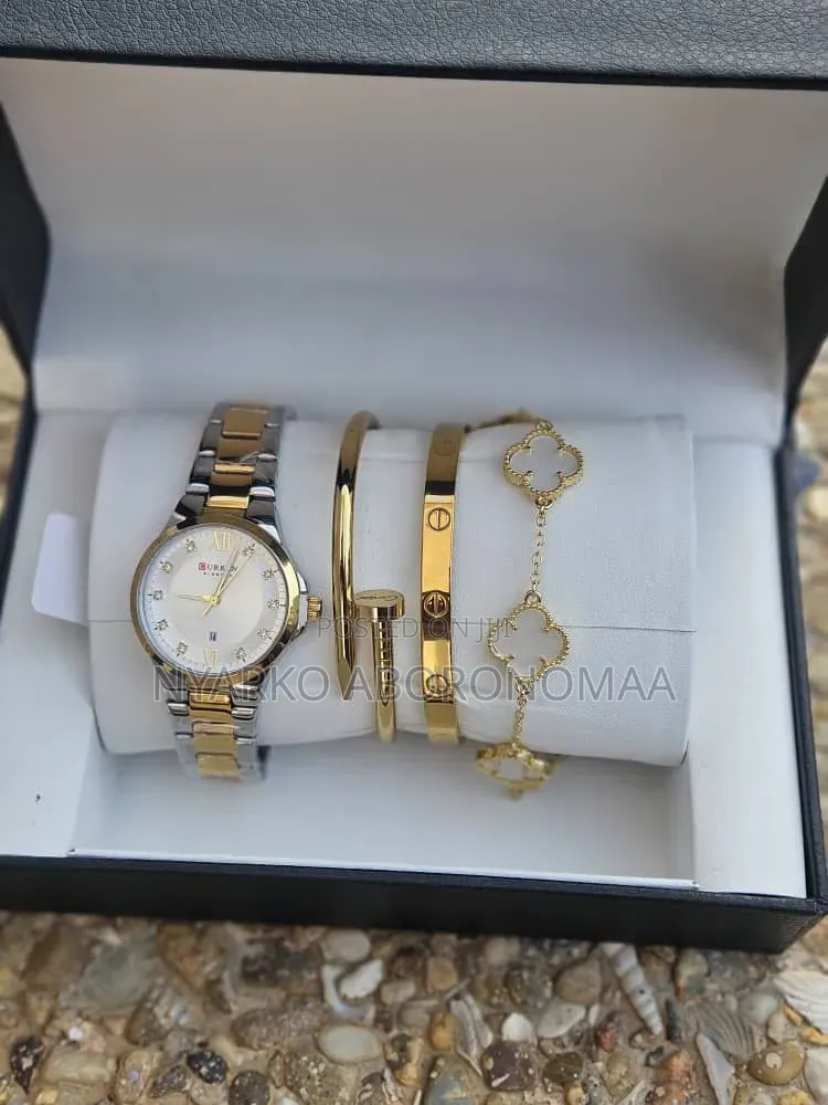 Classy Ladies Watch and Bracelet Jewelry Set
