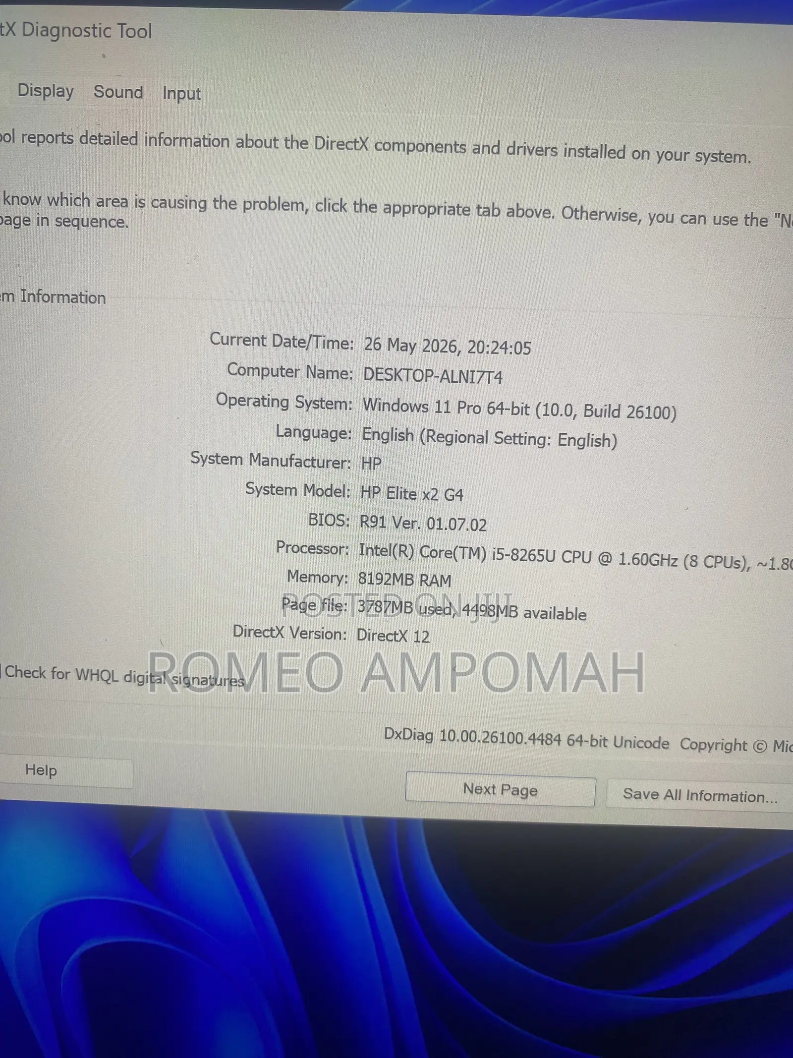 Laptop HP X2 8GB Intel SSD 256GB