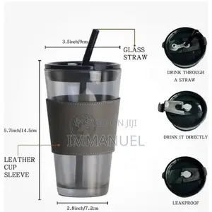 Glass Cup With Straw