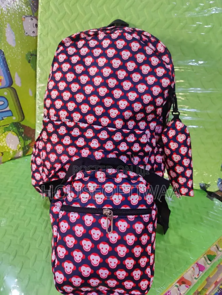 3 Pieces African Print Backpack