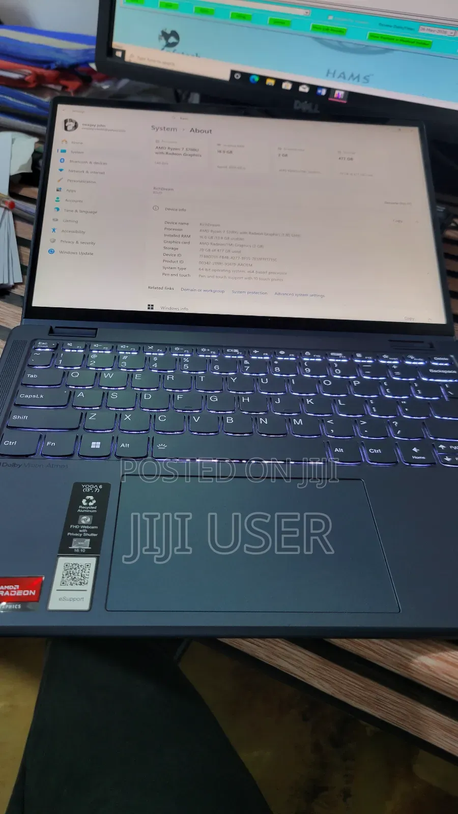 Laptop Lenovo Yoga 730 16GB AMD Ryzen 7 HDD+SSD 512GB