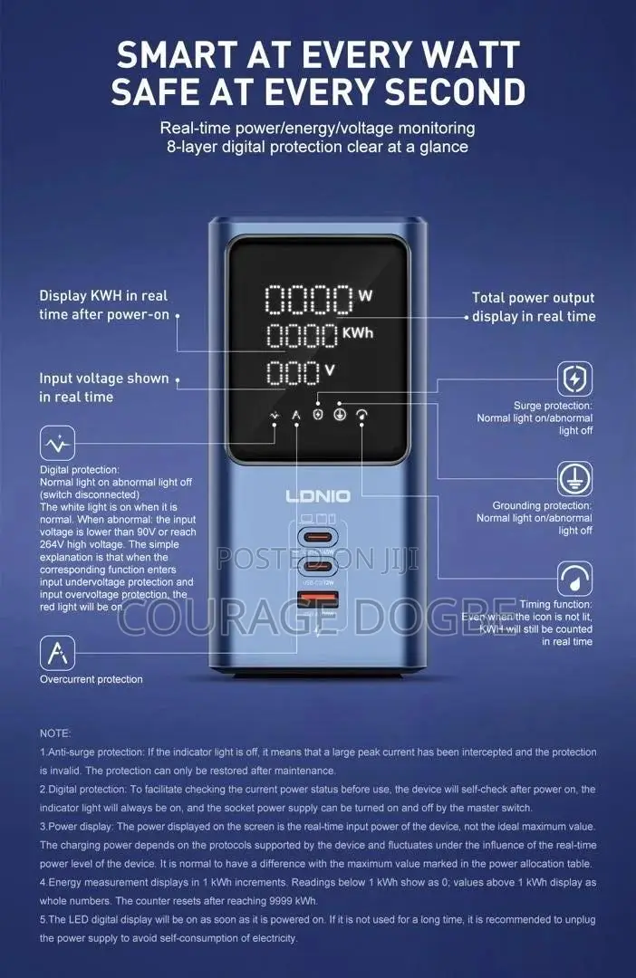 2500w Tower Extension Power Socket