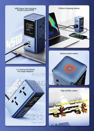 2500w Tower Extension Power Socket