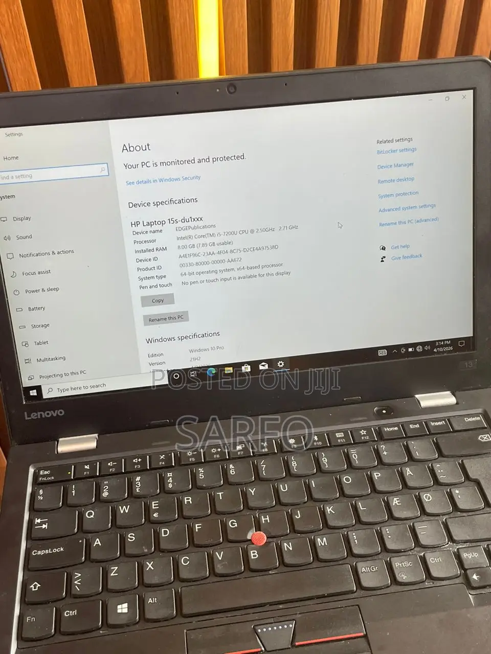Laptop Lenovo ThinkPad T490s 8GB Intel Core i7 SSD 128GB