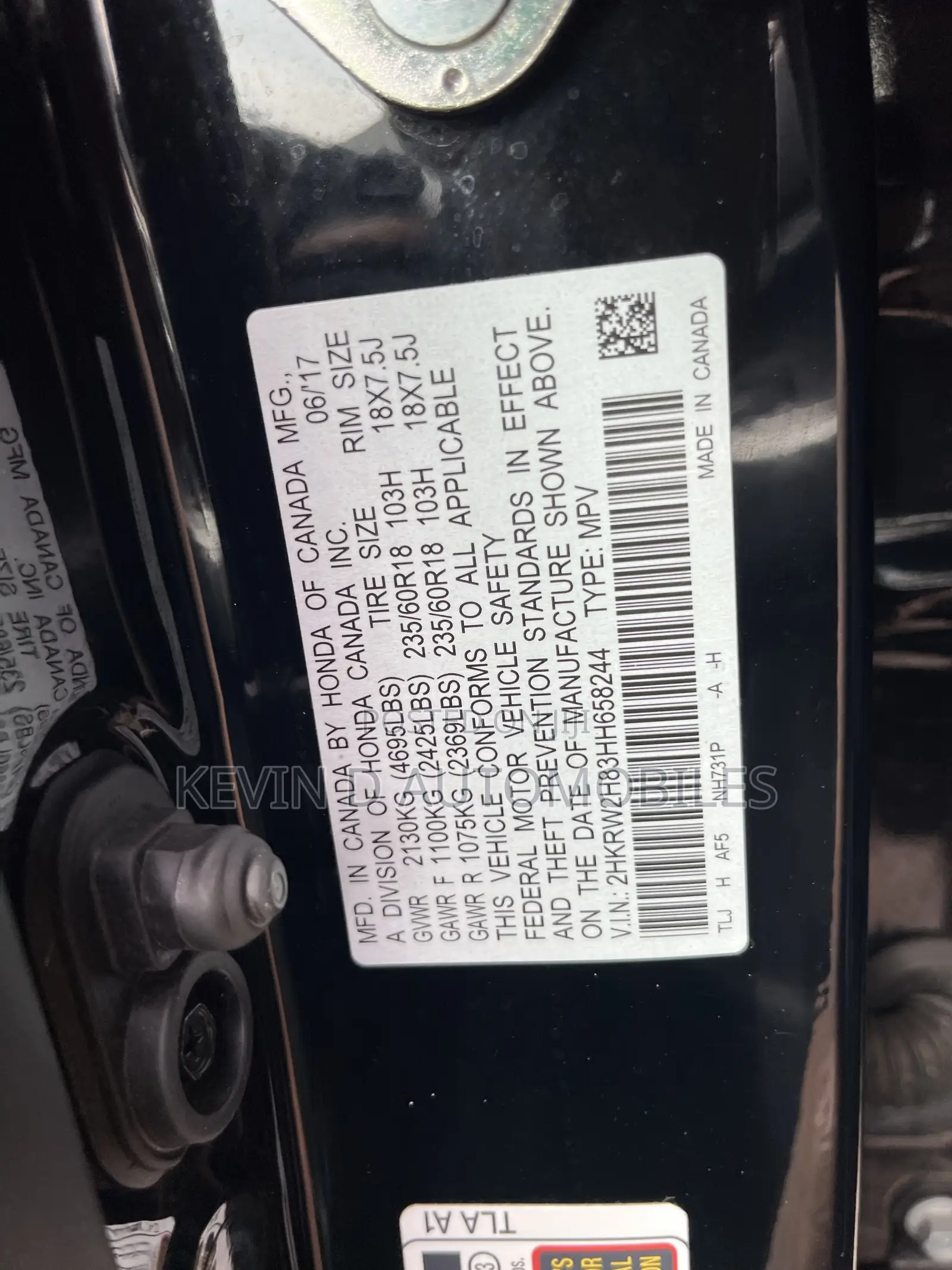 Honda CR-V EX-L AWD 2018 Black