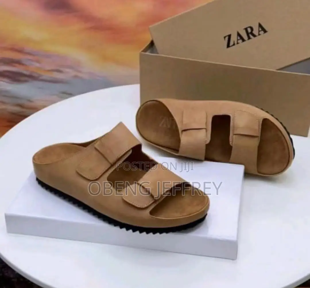 Original Zara Slide Sandals Black and Brown