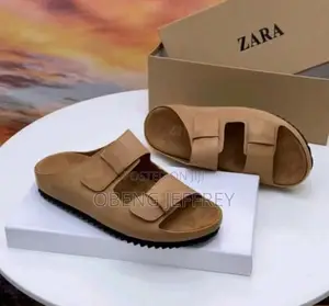 Original Zara Slide Sandals Black and Brown