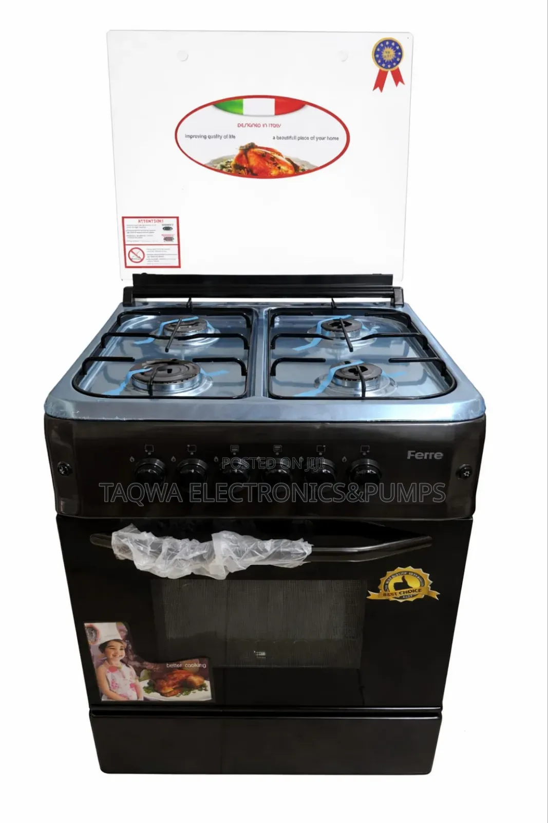 Ferre Four Gas Burner Auto Ignition 60x60 Cooker