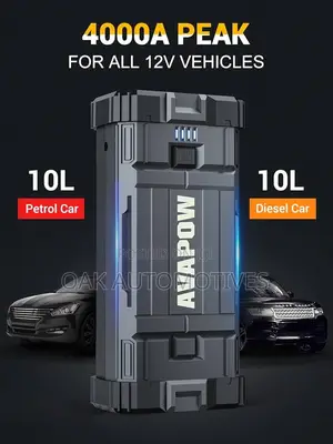 Avapow Car Jump Starter, 4000a Peak Battery