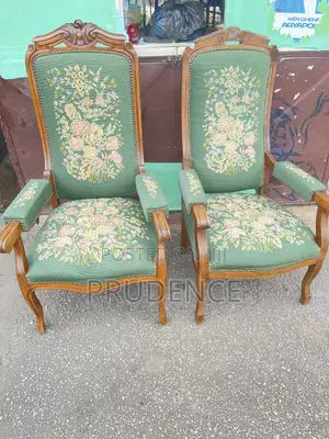 Wooden Chairs With High Back and Armrest With Cushions