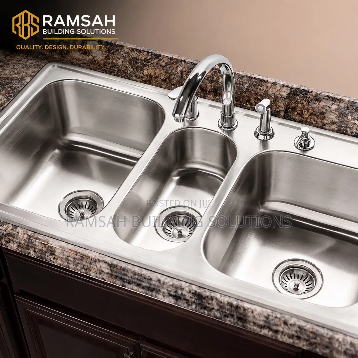 Luxury 3 Bowl Stainless Steel Kitchen Sink