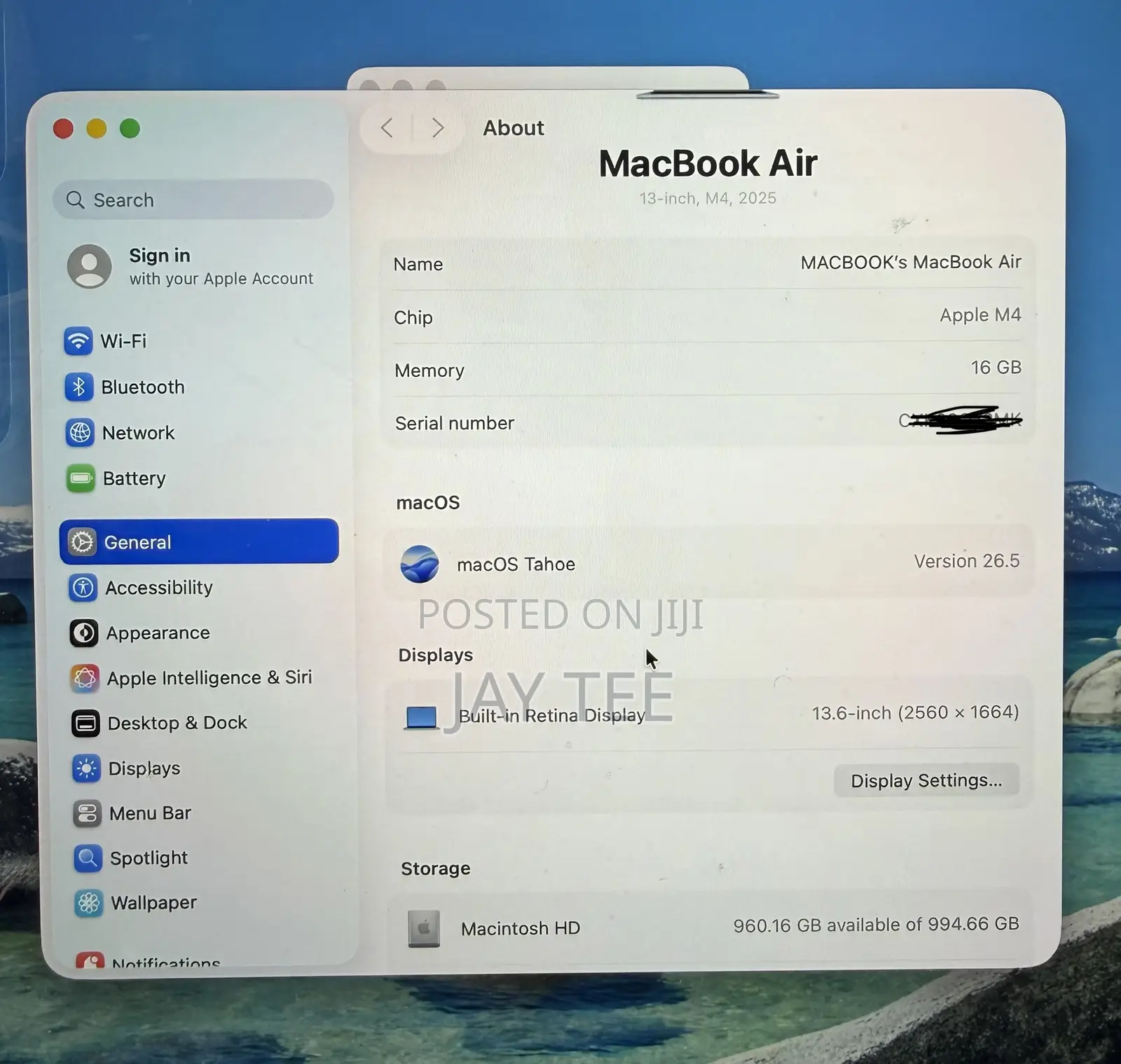 Laptop Apple MacBook Air 2025 M4 13-inch 16GB Apple M4 SSD 1T