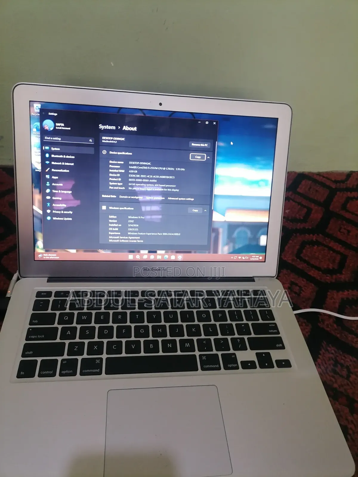 Laptop Apple MacBook 2011 4GB Intel Core i5 SSD 128GB
