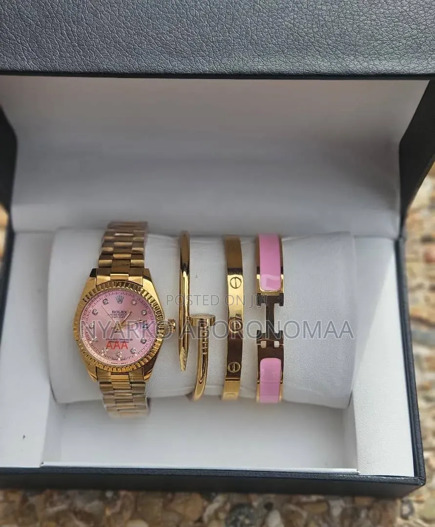 Classy Ladies Watch and Bracelet Jewelry Set