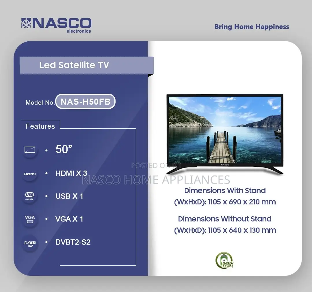 Nasco 50 inches Led Digital Satellite Television