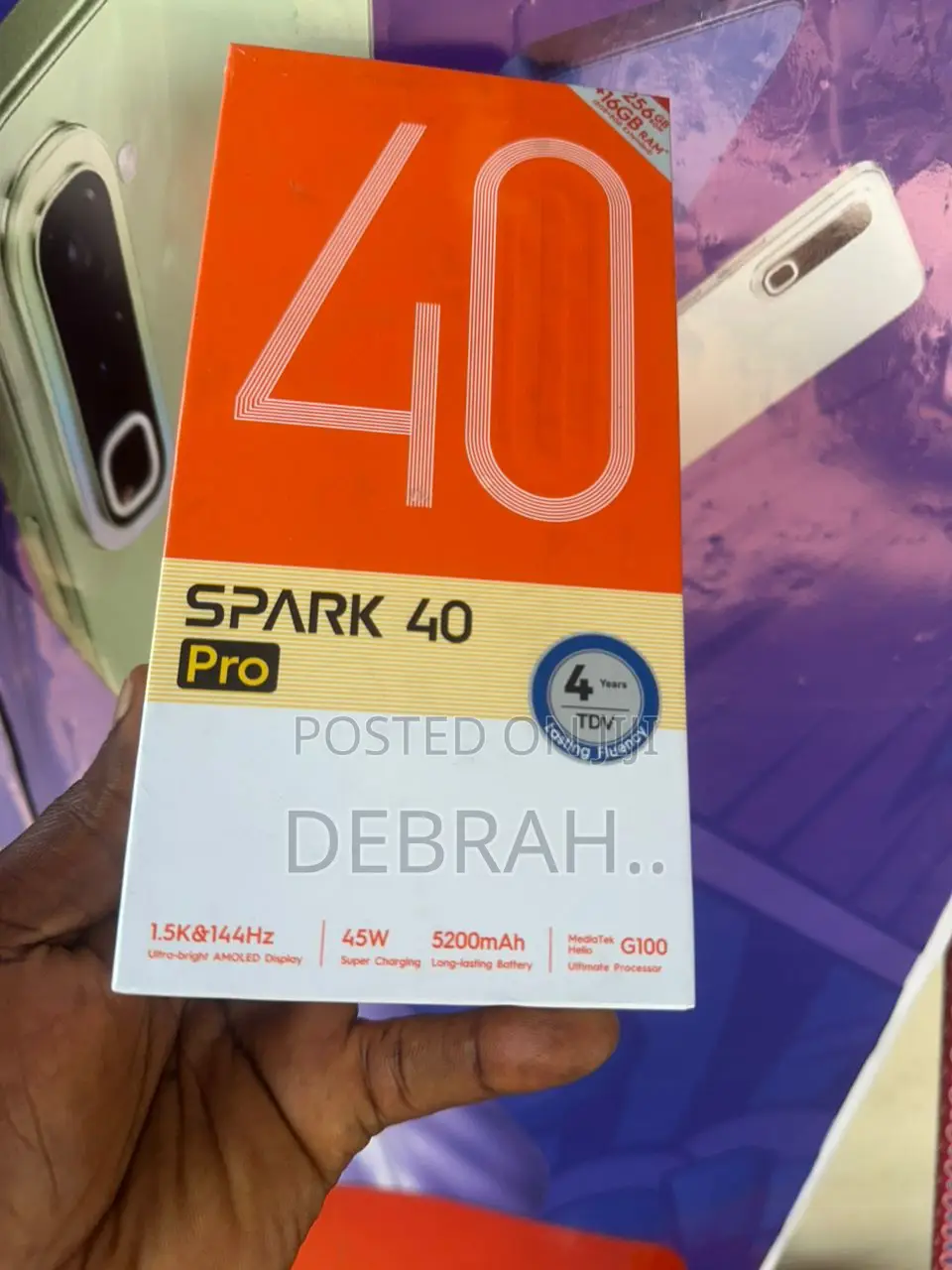 New Tecno Spark 40 Pro 256 GB Black