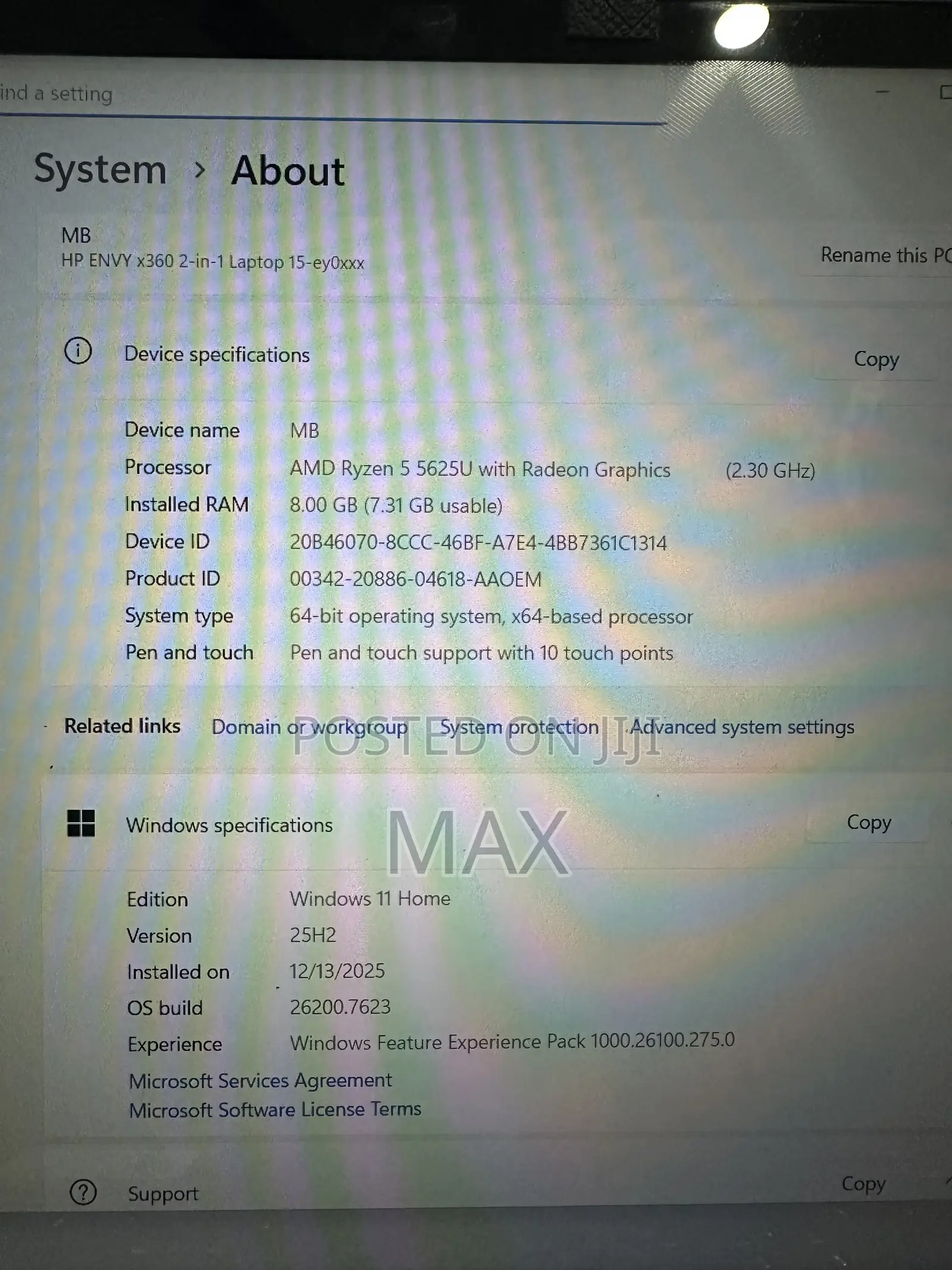 Laptop HP Envy X360 8GB AMD Ryzen 5 SSD 500GB