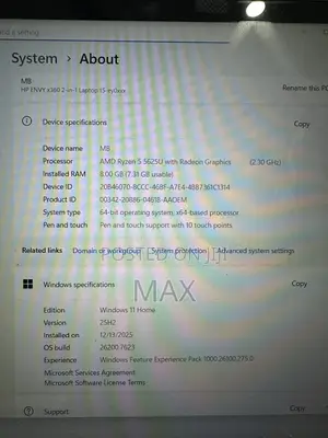 Laptop HP Envy X360 8GB AMD Ryzen 5 SSD 500GB