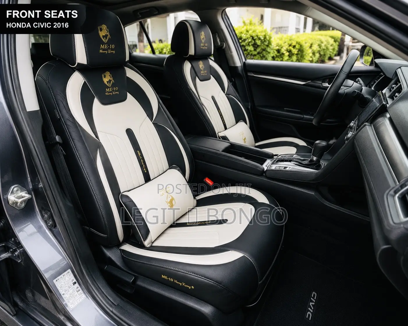 Ash Black Leather Seat Covers