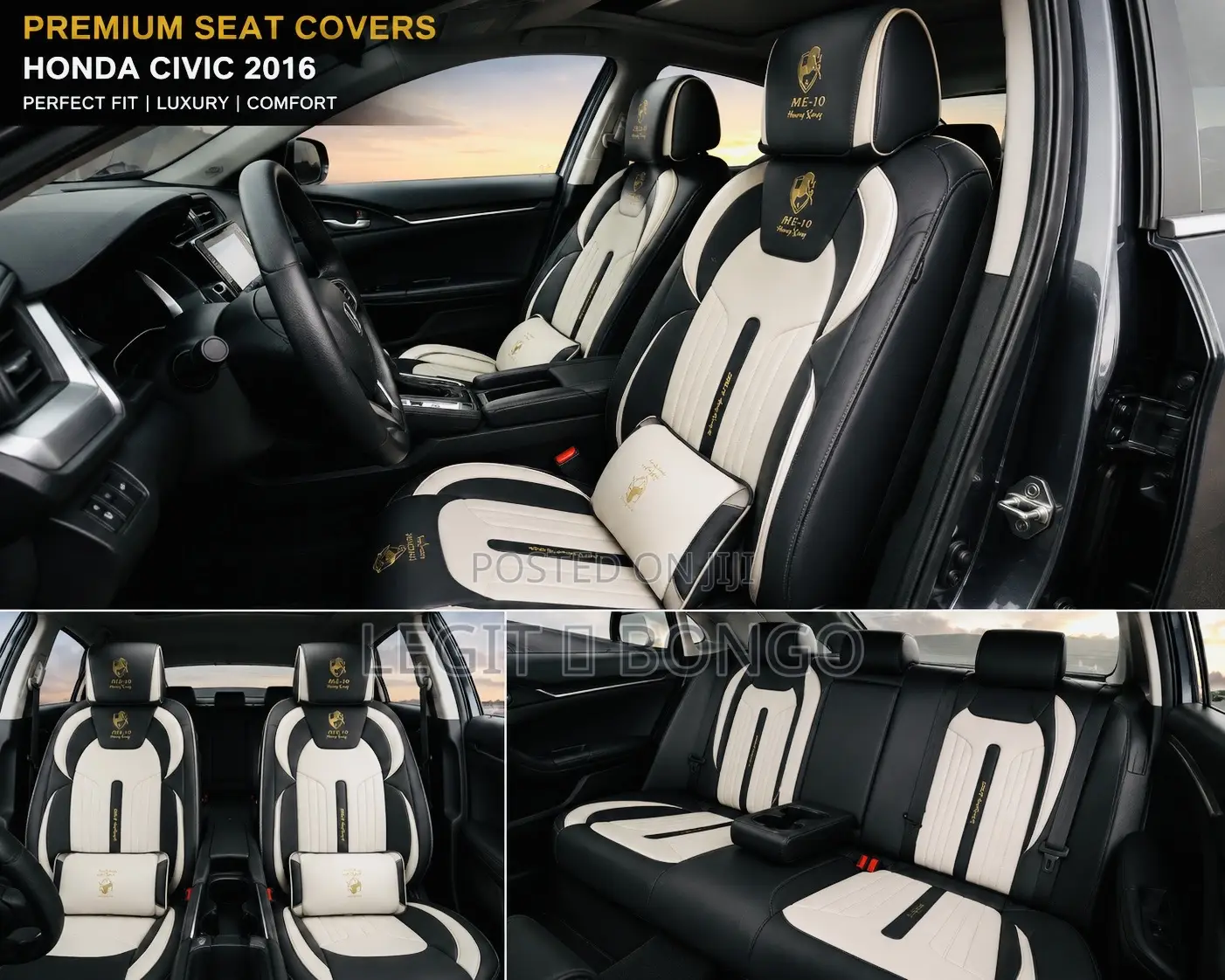 Ash Black Leather Seat Covers