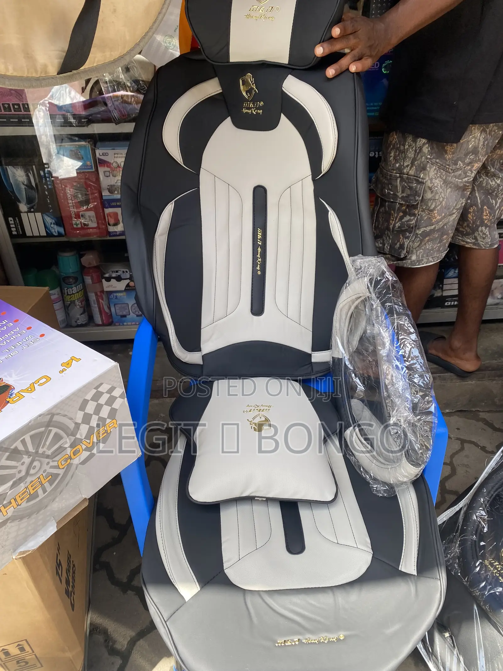 Ash Black Leather Seat Covers