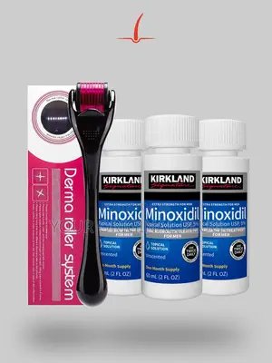 Stronger Beard,Fuller Hair—Kirkland Minoxidil + Derma Roller