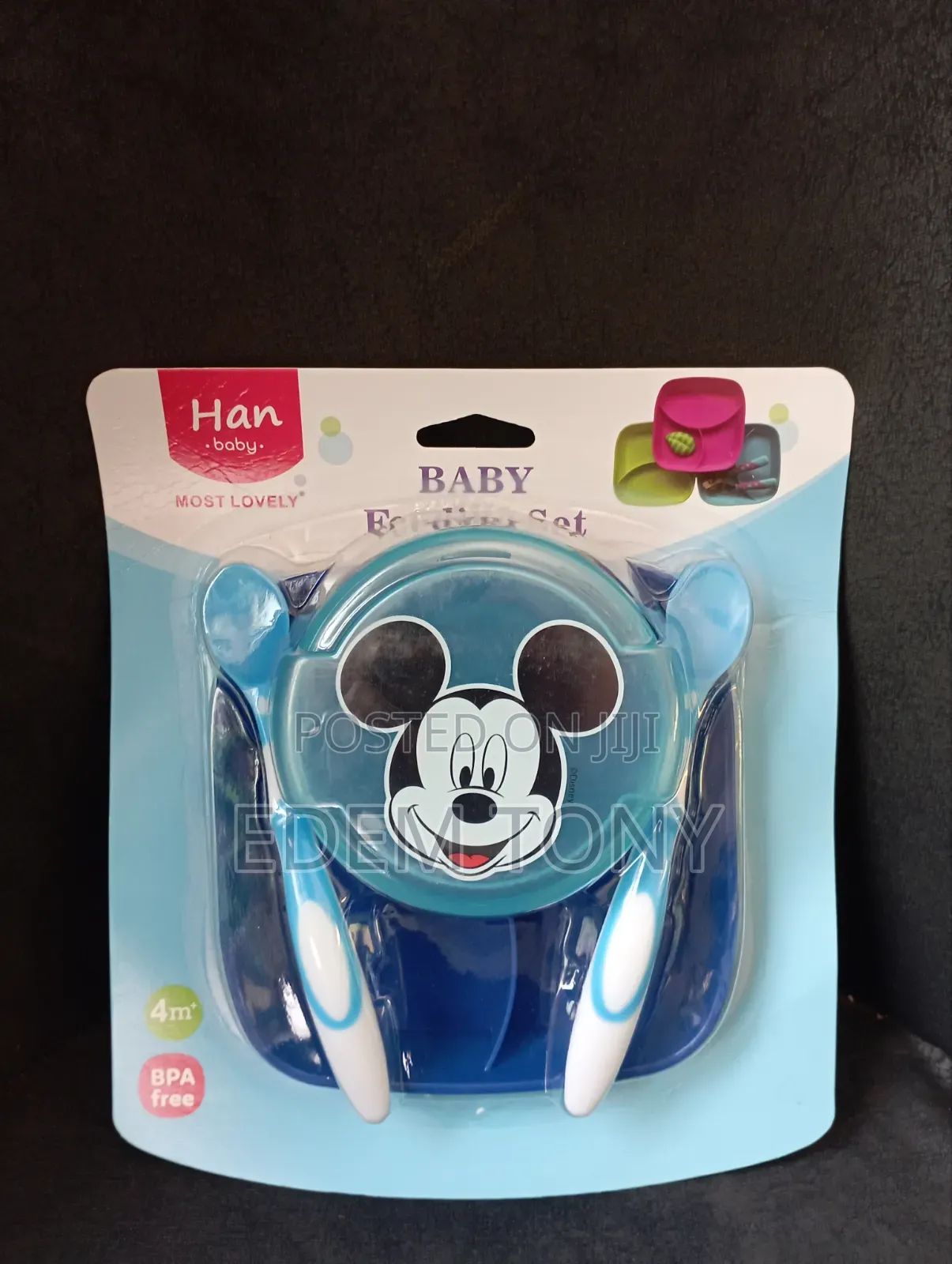 Mickey Mouse Baby/Toddler Feeding Set.Bowl With Lid Two Spoons.