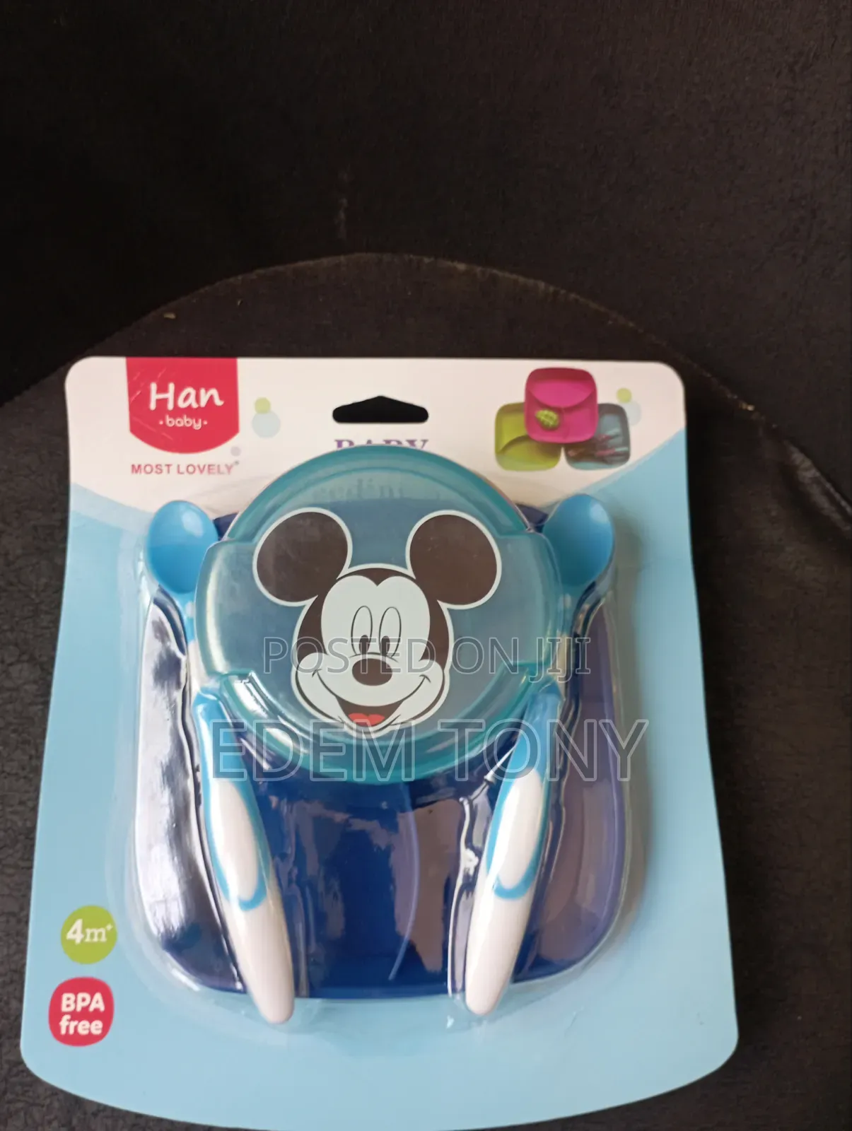 Mickey Mouse Baby/Toddler Feeding Set.Bowl With Lid Two Spoons.