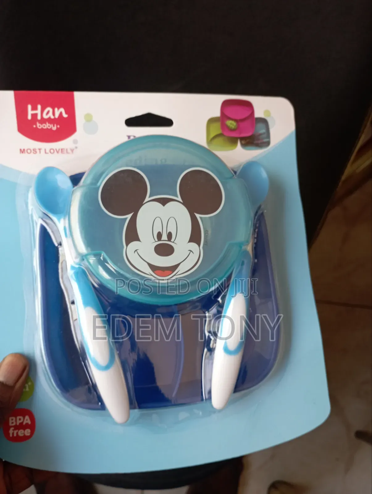Mickey Mouse Baby/Toddler Feeding Set.Bowl With Lid Two Spoons.