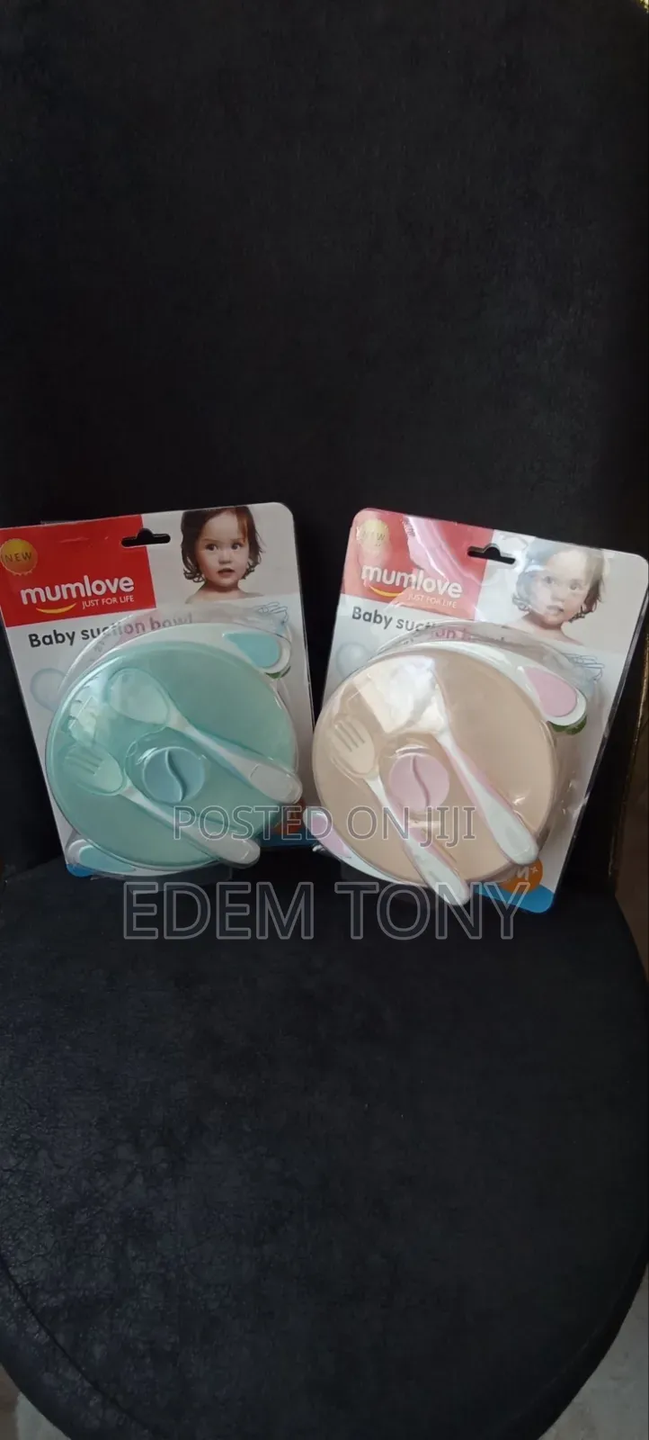 Mumlove Baby Suction Bowl Feeding Sets With Fork and Spoon