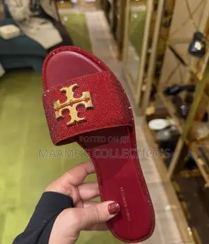 Tory Burch Rhinestone Everly Women’S Sandals / Slippers ( in a Box)