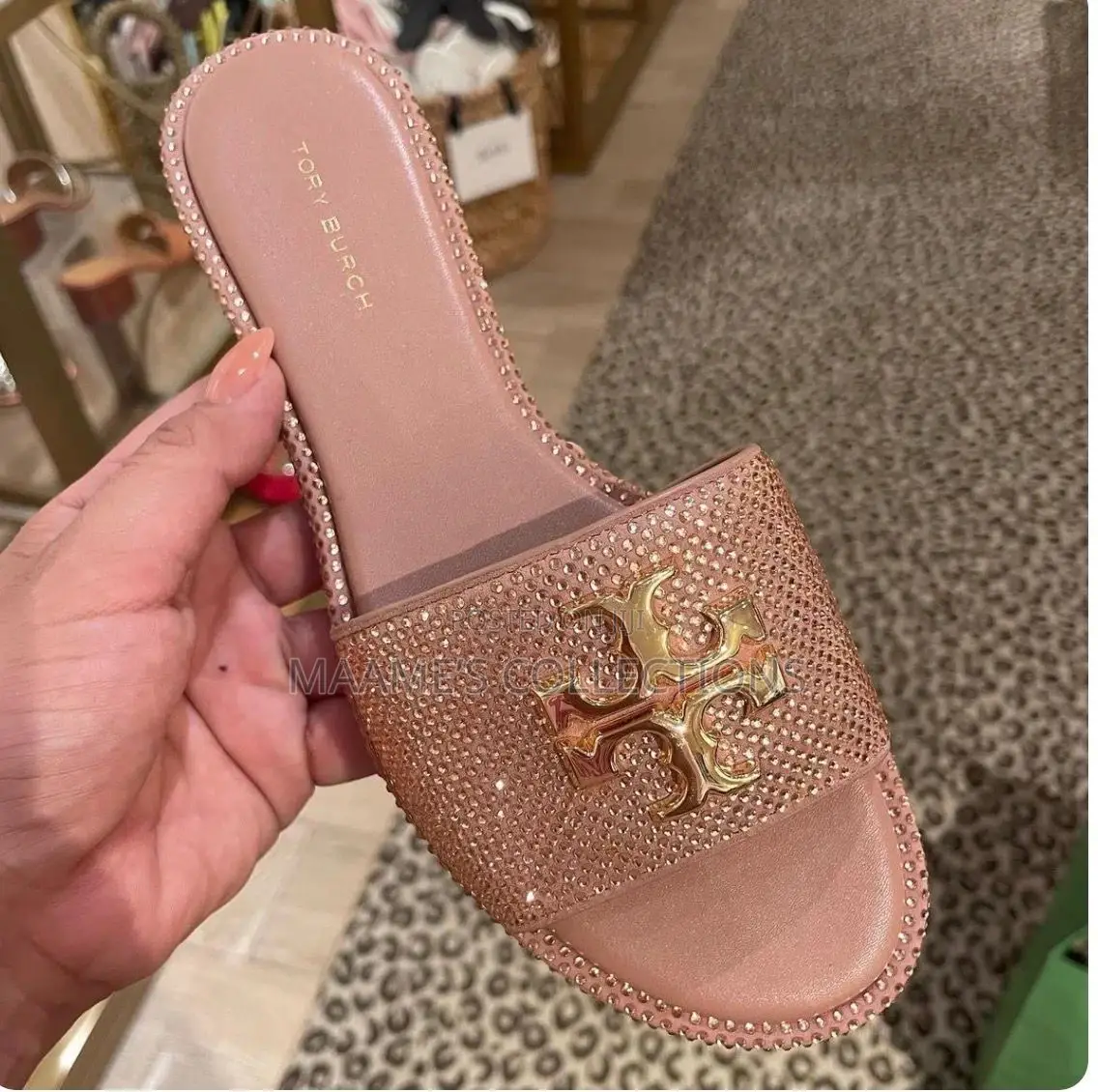 Tory Burch Rhinestone Everly Women’S Sandals / Slippers ( in a Box)